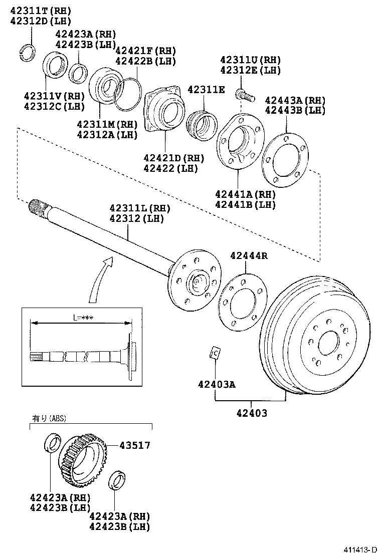  DYNA TOYOACE |  REAR AXLE SHAFT HUB