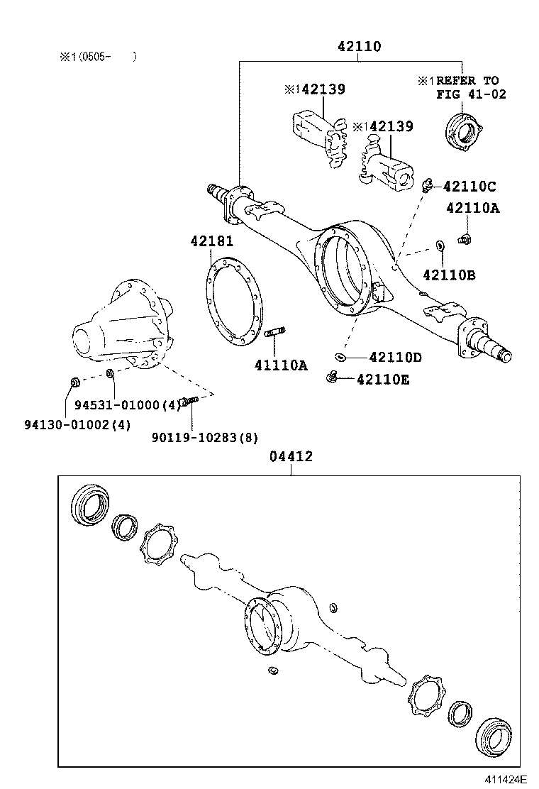  DYNA TOYOACE |  REAR AXLE HOUSING DIFFERENTIAL