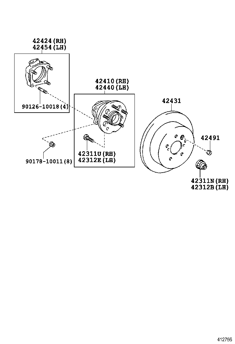  NOAH VOXY |  REAR AXLE SHAFT HUB