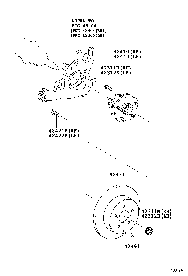  RX270 350 450H |  REAR AXLE SHAFT HUB