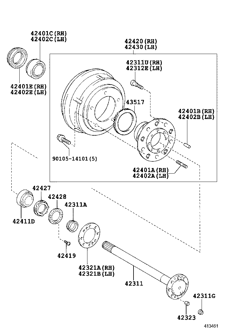  DYNA TOYOACE |  REAR AXLE SHAFT HUB