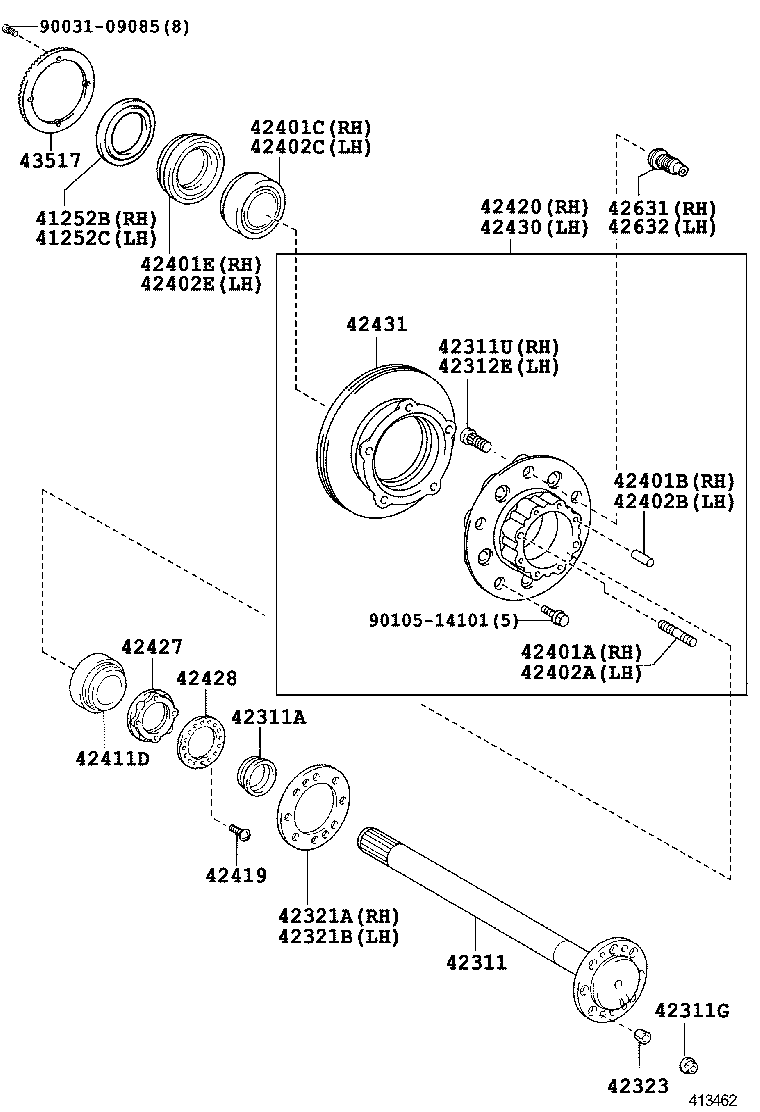  DYNA TOYOACE |  REAR AXLE SHAFT HUB