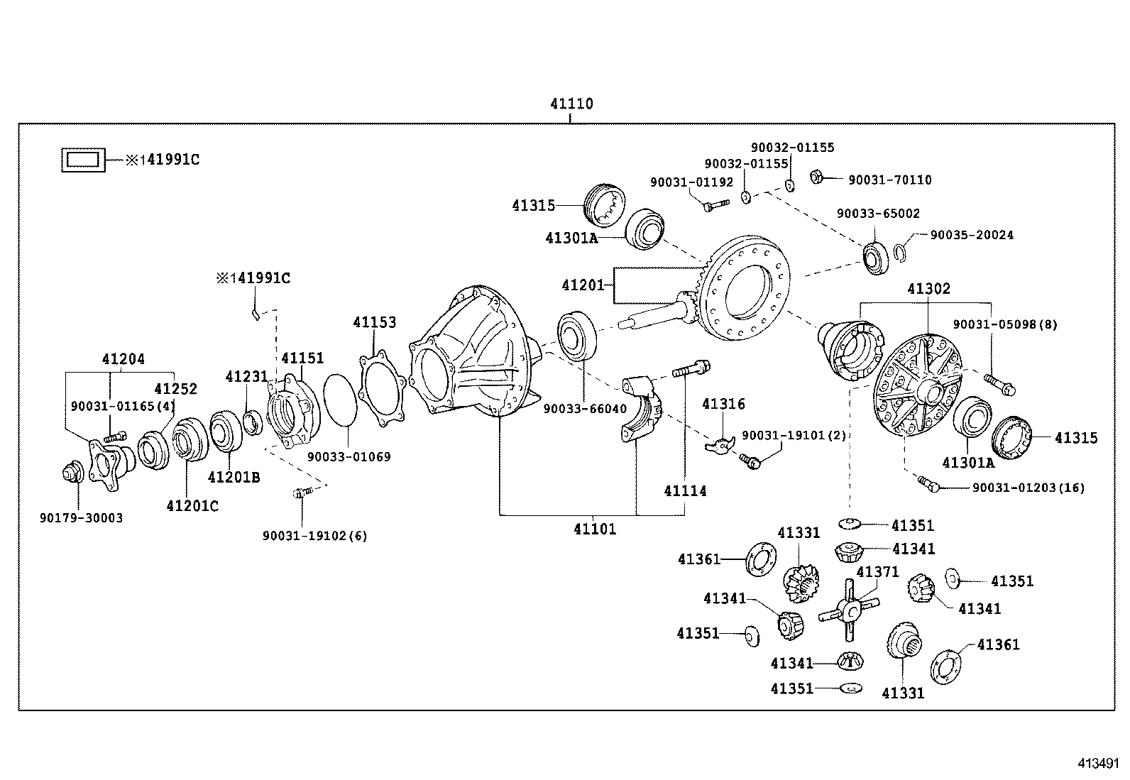  DYNA TOYOACE |  REAR AXLE HOUSING DIFFERENTIAL