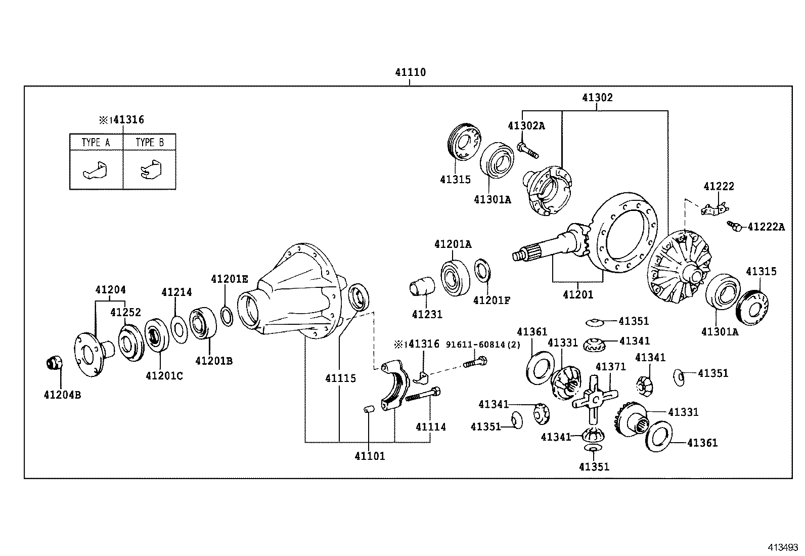  DYNA TOYOACE |  REAR AXLE HOUSING DIFFERENTIAL