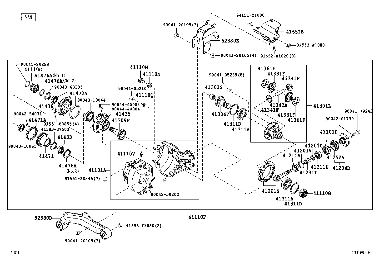  PIXIS VAN |  FRONT AXLE HOUSING DIFFERENTIAL