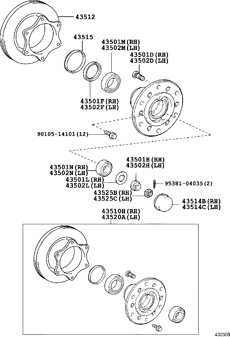  DYNA TOYOACE |  FRONT AXLE HUB