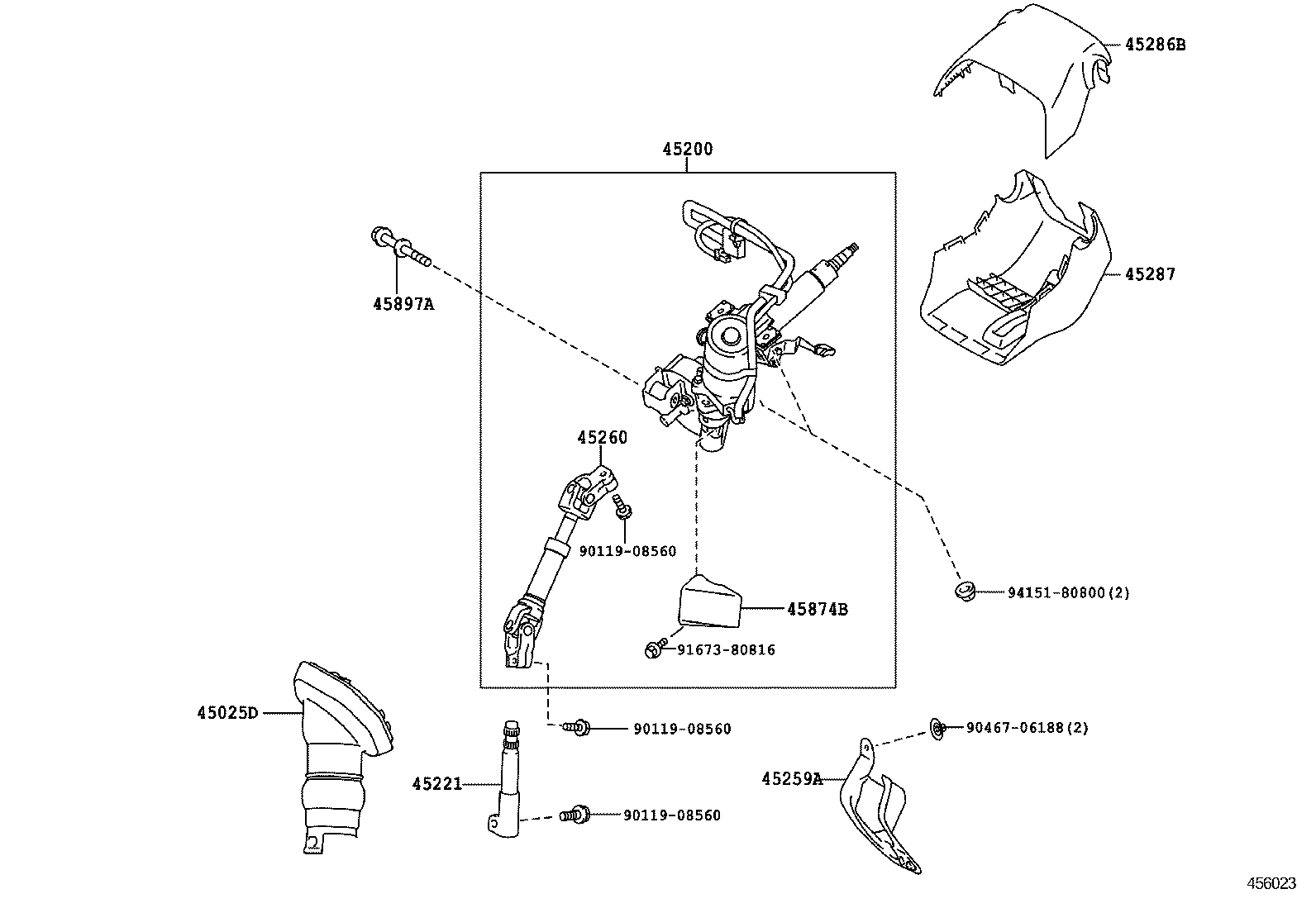  PRIUS PLUG IN HBD |  STEERING COLUMN SHAFT