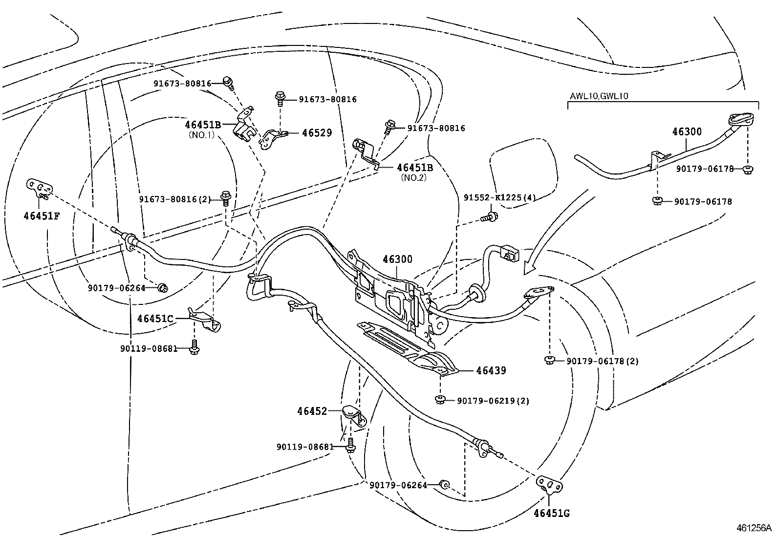  GS250 350 450H |  PARKING BRAKE CABLE