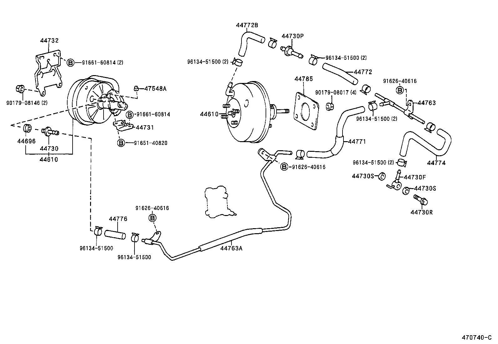  CROWN COMFORT SED |  BRAKE BOOSTER VACUUM TUBE