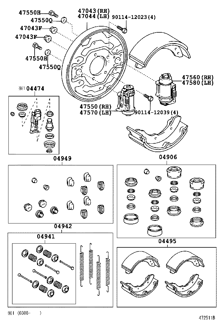  DYNA TOYOACE |  REAR DRUM BRAKE WHEEL CYLINDER BACKING PLATE