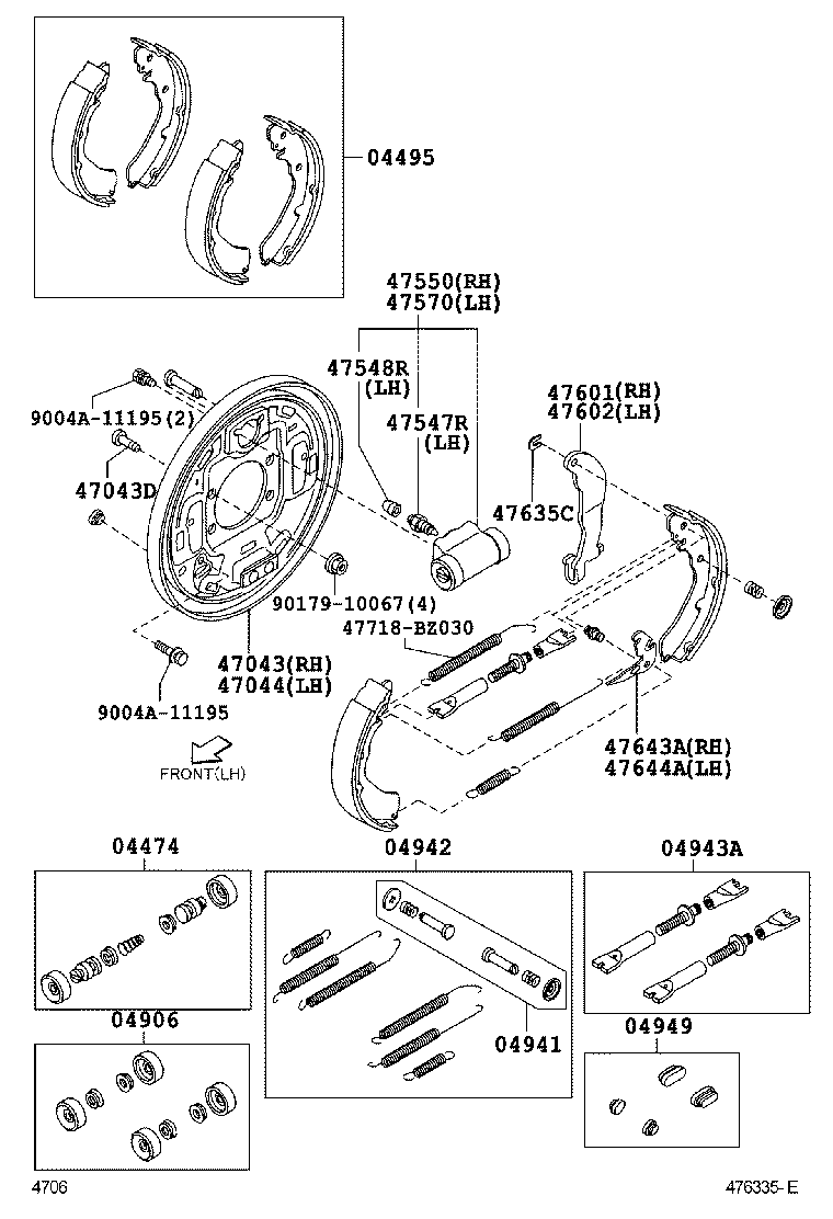  LITE TOWNACE |  REAR DRUM BRAKE WHEEL CYLINDER BACKING PLATE