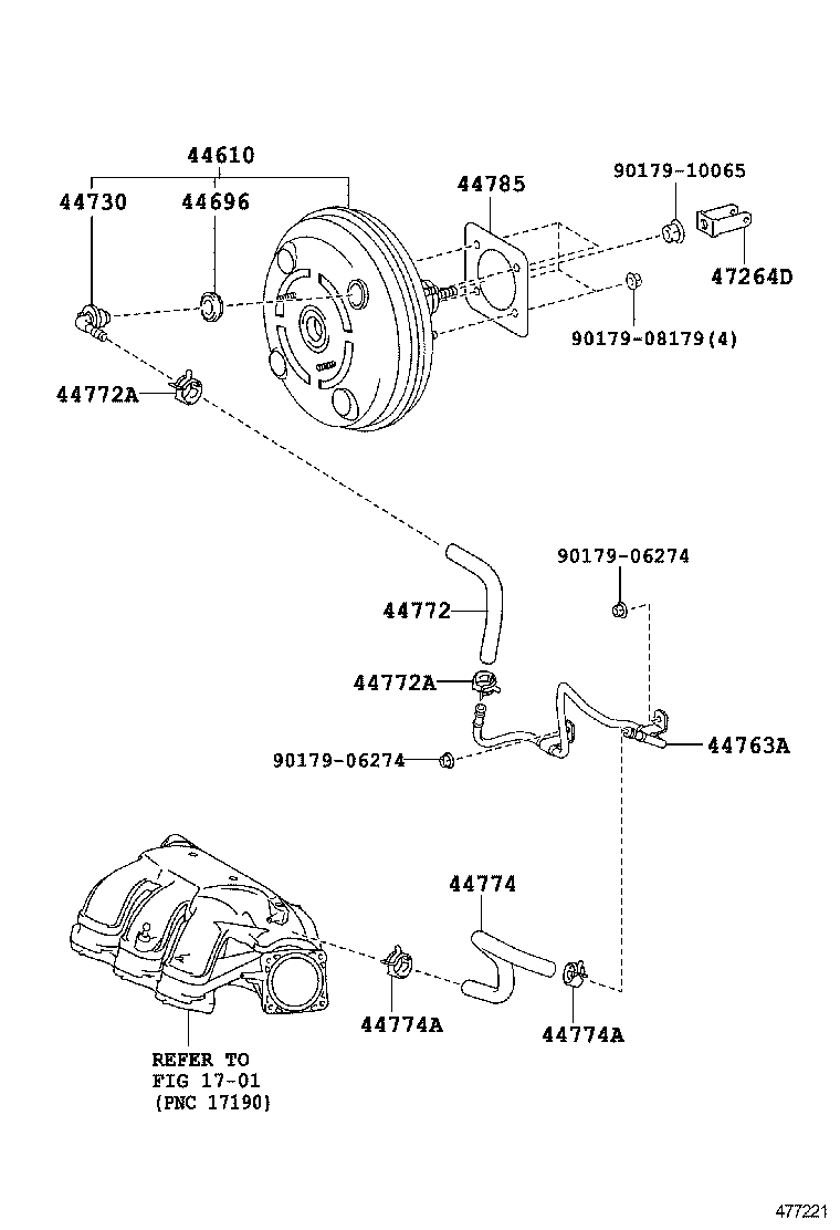  RAV4 VANGUARD |  BRAKE BOOSTER VACUUM TUBE