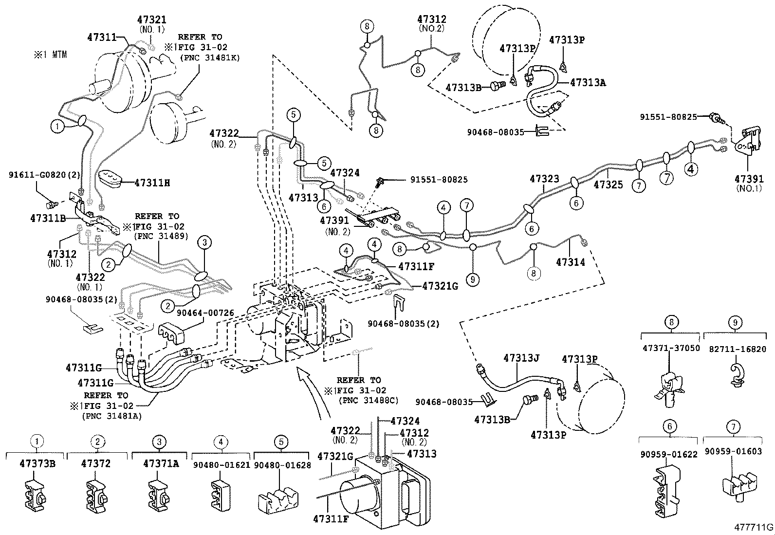  DYNA TOYOACE |  BRAKE TUBE CLAMP