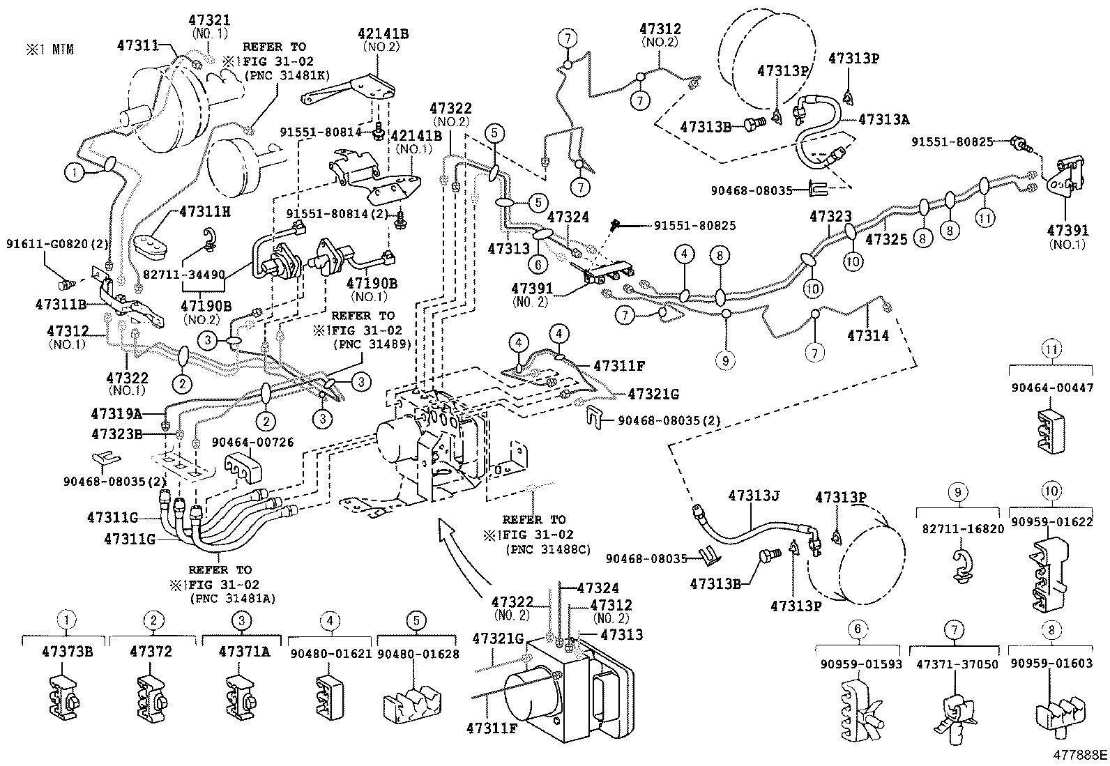  DYNA TOYOACE |  BRAKE TUBE CLAMP