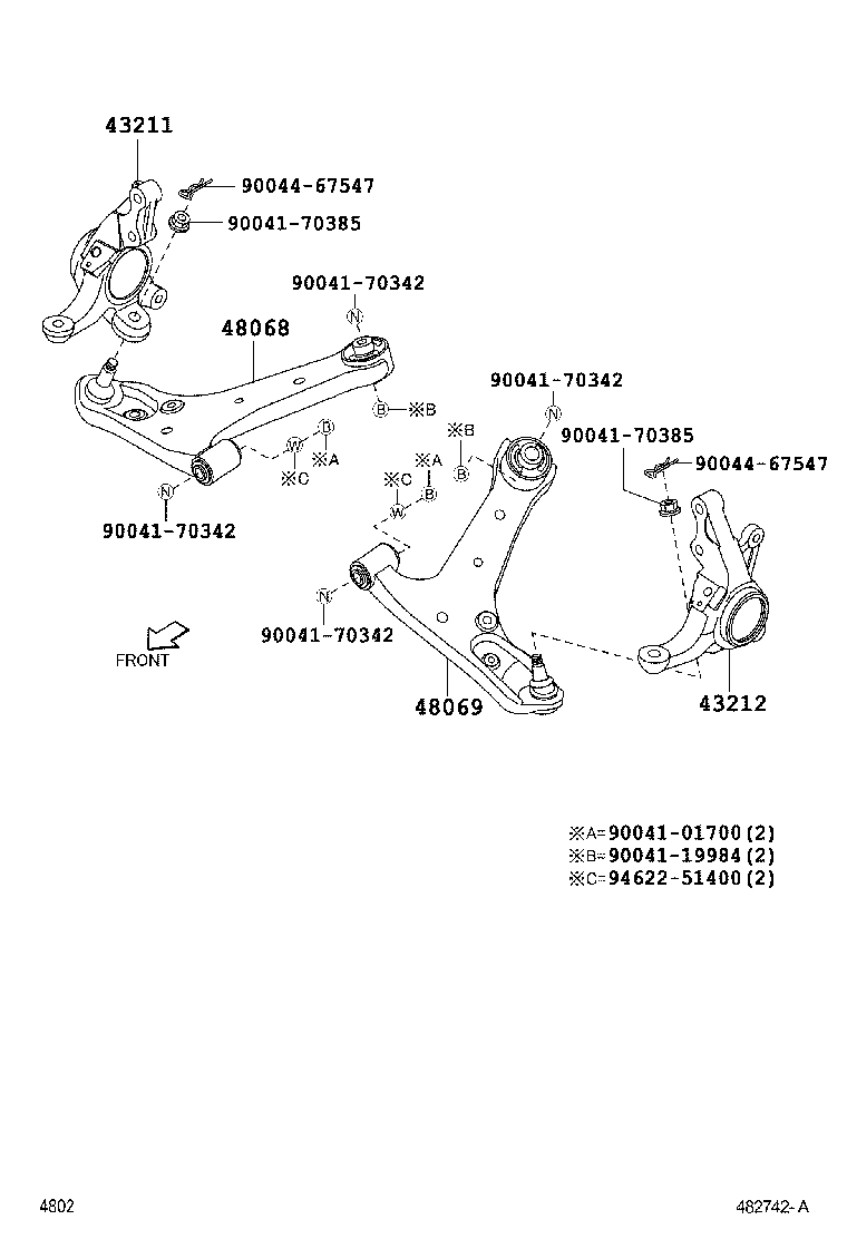 LITE TOWNACE |  FRONT AXLE ARM STEERING KNUCKLE
