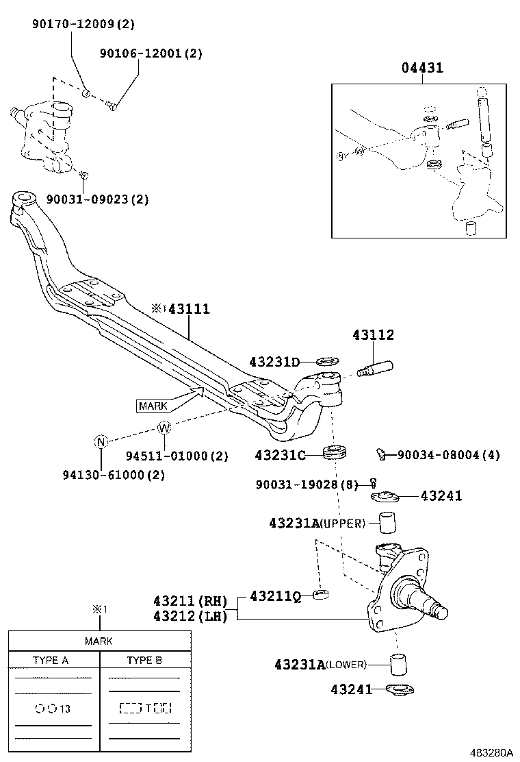 DYNA TOYOACE | FRONT AXLE ARM STEERING KNUCKLE