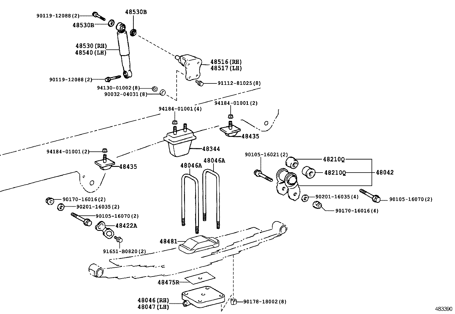  DYNA TOYOACE |  REAR SPRING SHOCK ABSORBER
