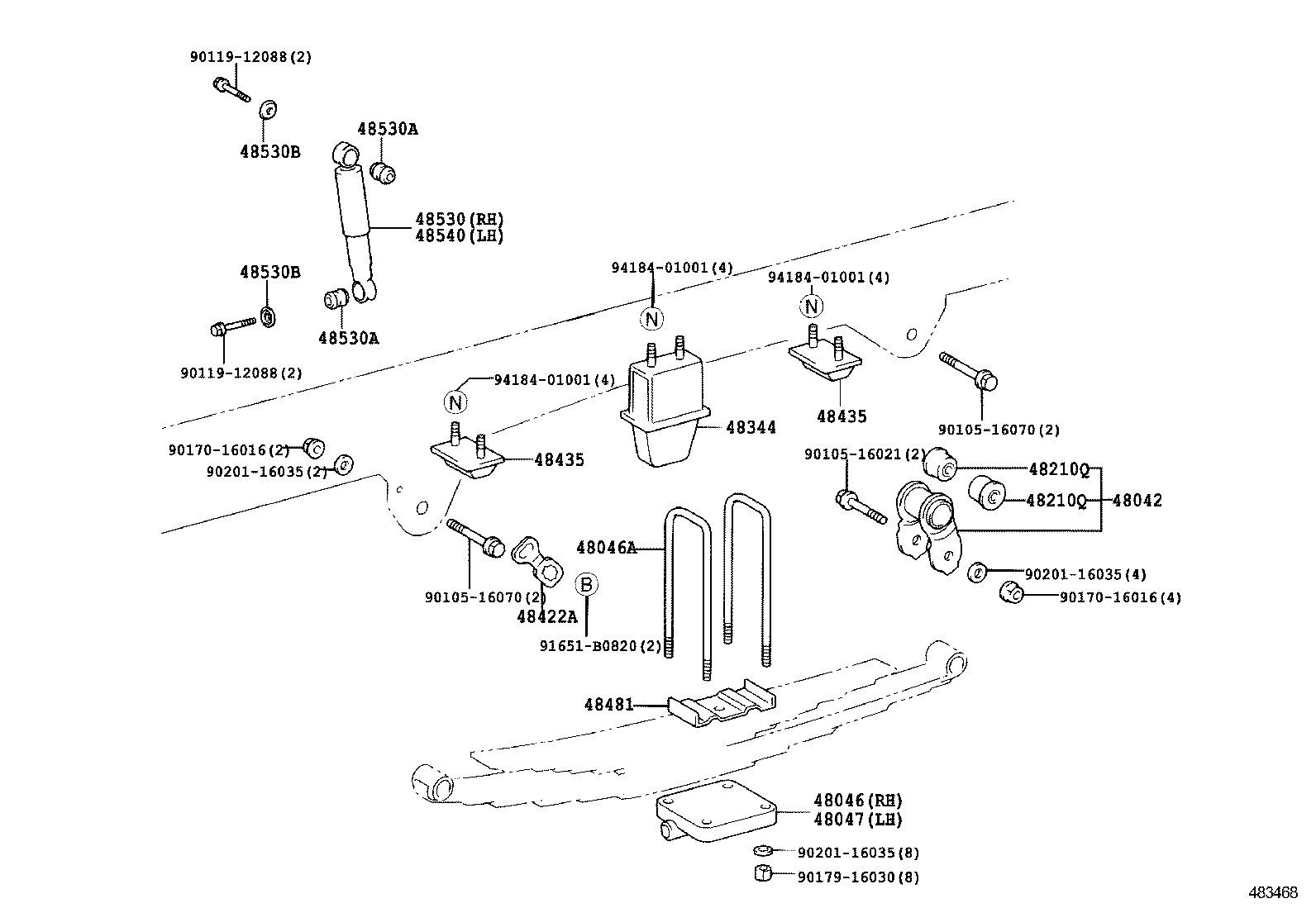  DYNA TOYOACE |  REAR SPRING SHOCK ABSORBER