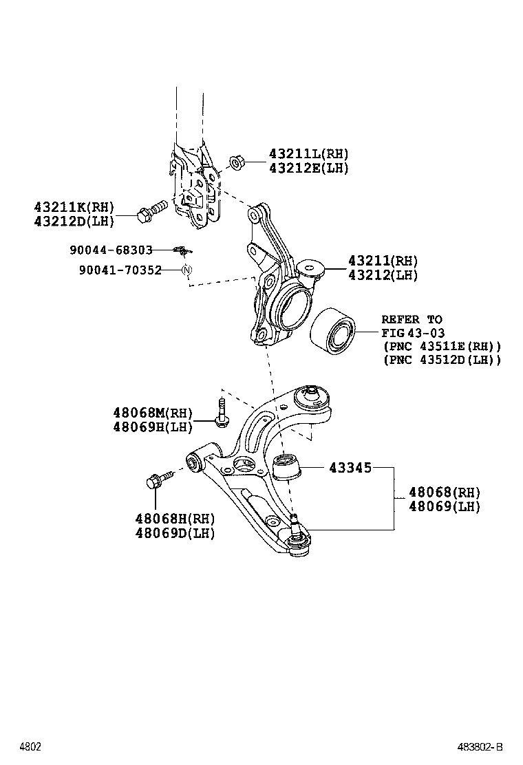  PIXIS SPACE |  FRONT AXLE ARM STEERING KNUCKLE