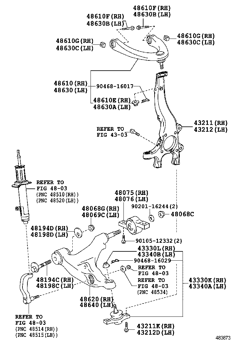  IS250 350 300H |  FRONT AXLE ARM STEERING KNUCKLE