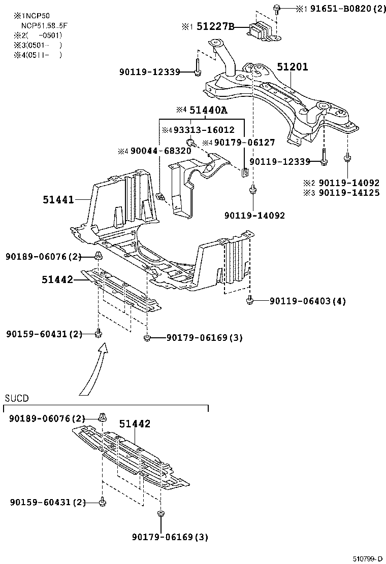  PROBOX SUCCEED |  SUSPENSION CROSSMEMBER UNDER COVER