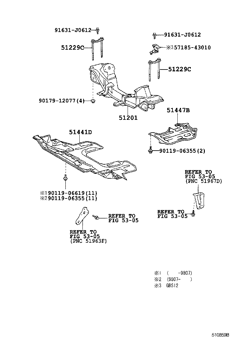 CROWN COMFORT SED |  SUSPENSION CROSSMEMBER UNDER COVER
