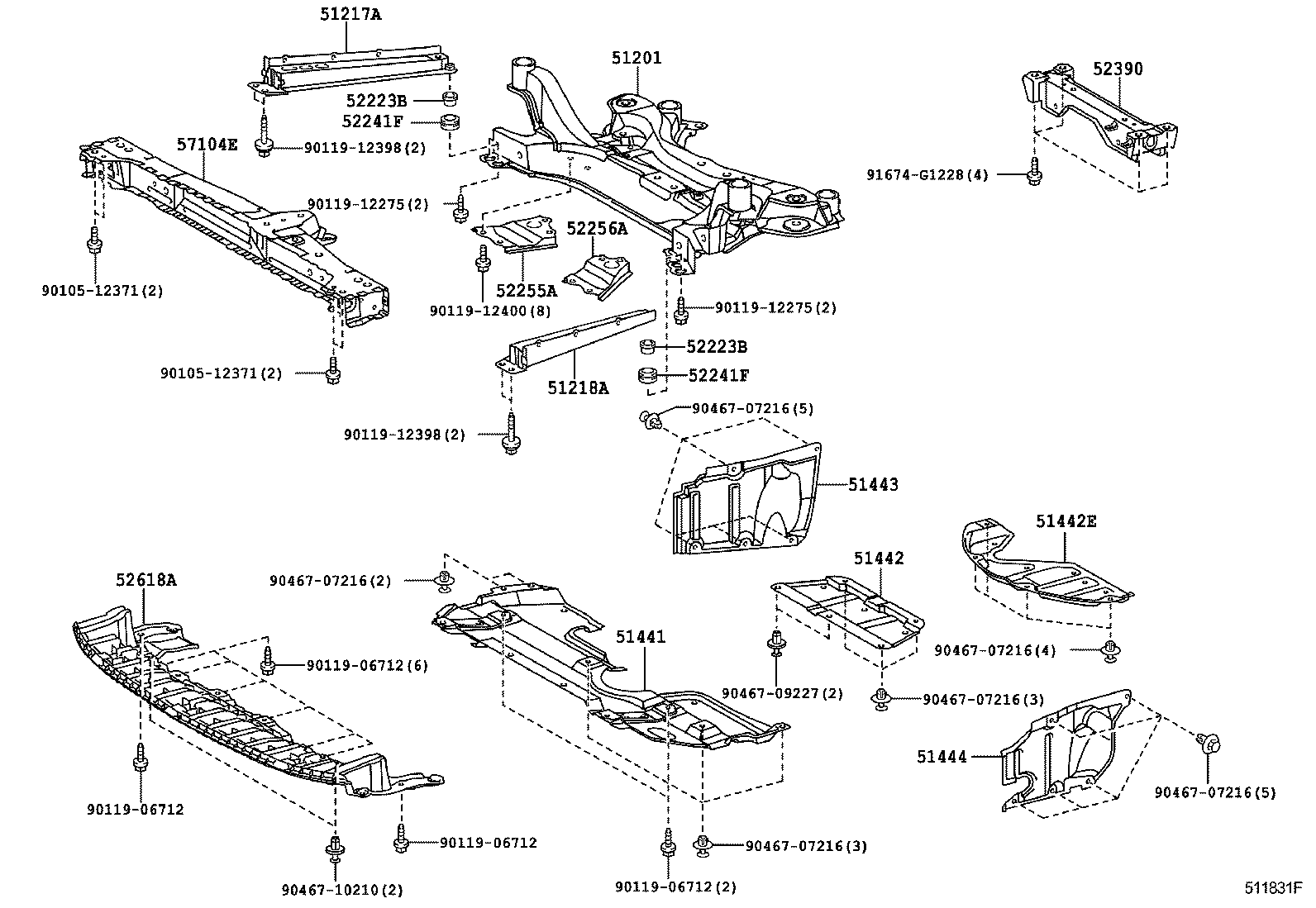  ALPHARD VELLFIRE HV |  SUSPENSION CROSSMEMBER UNDER COVER