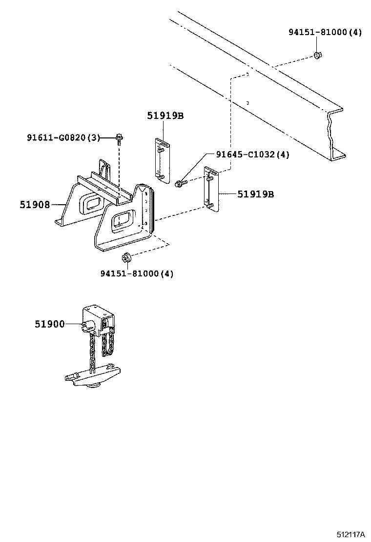  DYNA TOYOACE |  SPARE WHEEL CARRIER