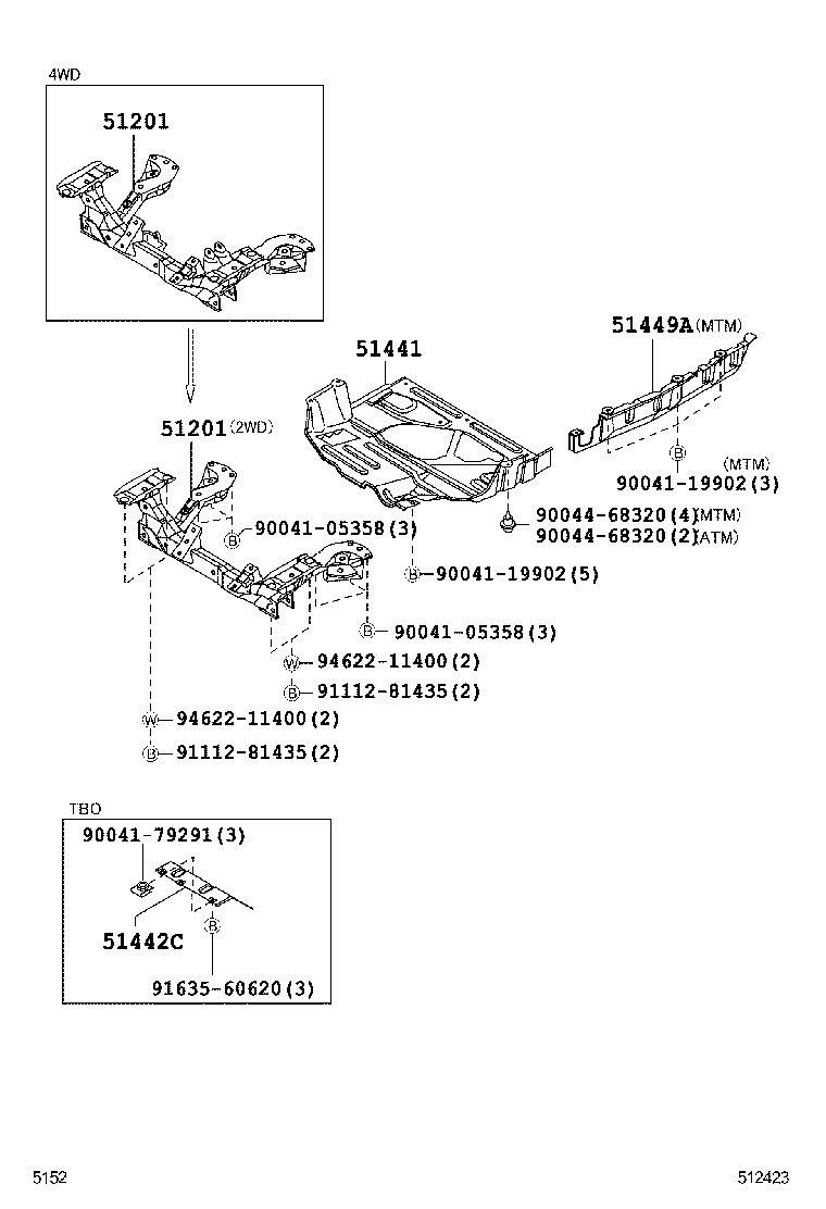  PIXIS VAN |  SUSPENSION CROSSMEMBER UNDER COVER