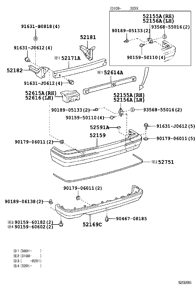  CROWN COMFORT SED |  REAR BUMPER BUMPER STAY