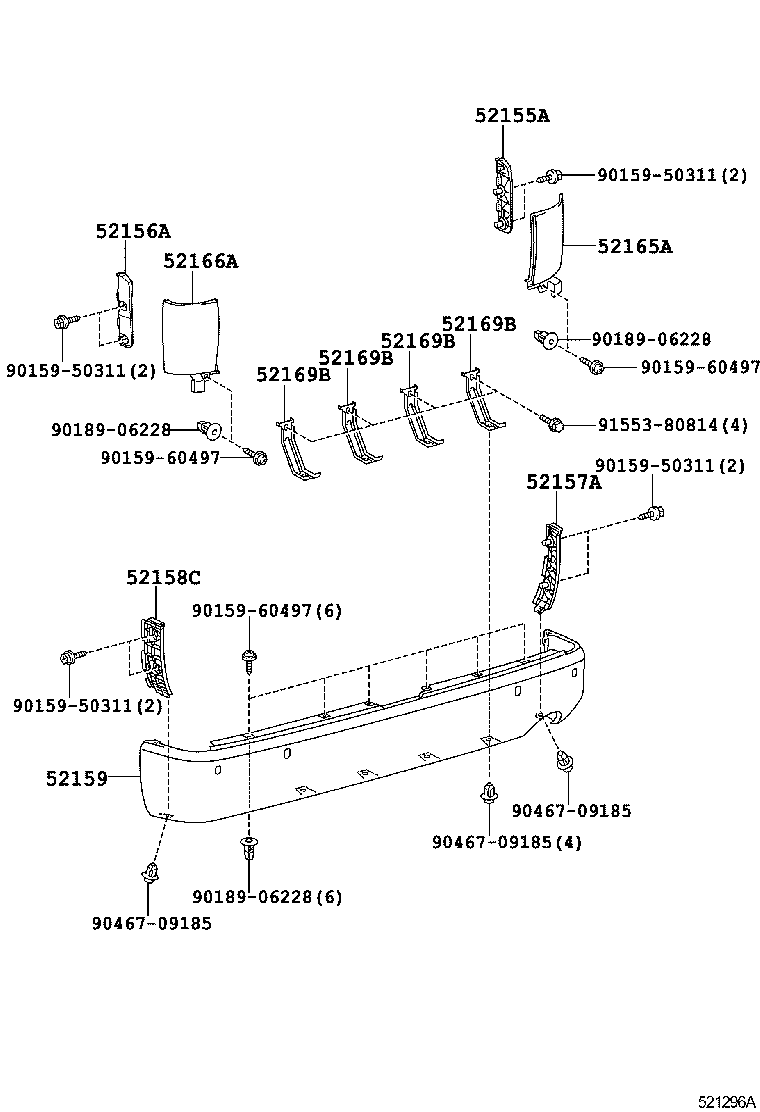  HIACE REGIUSACE |  REAR BUMPER BUMPER STAY