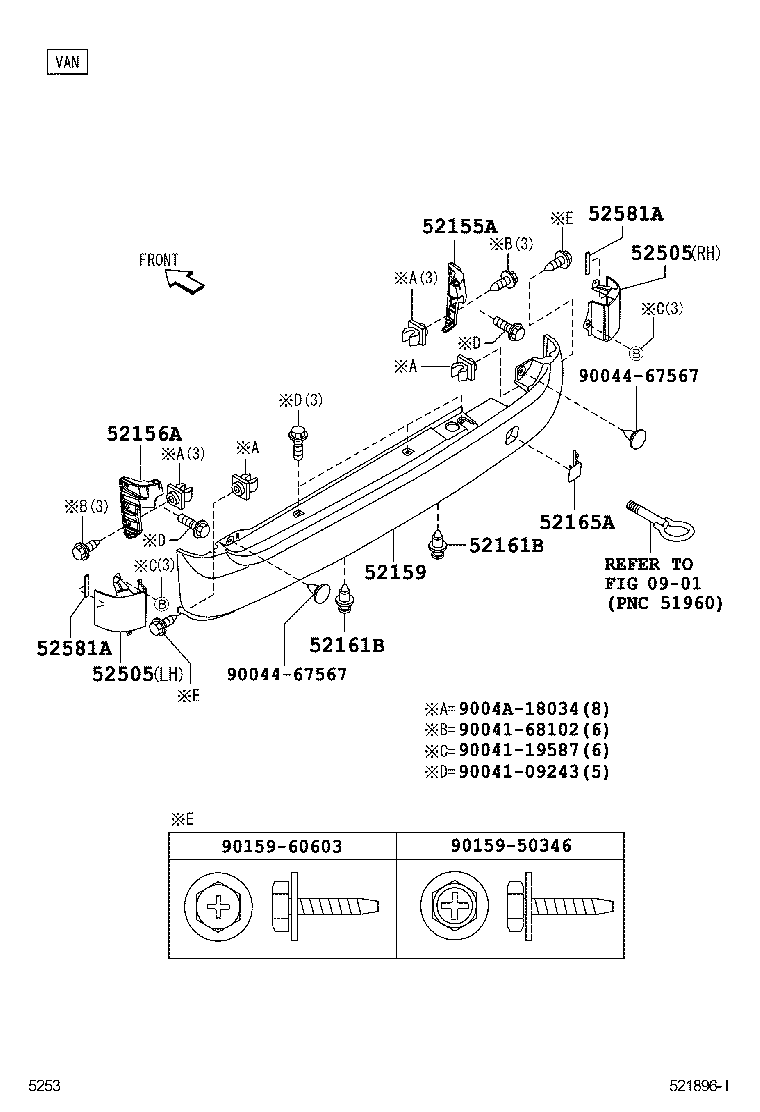  LITE TOWNACE |  REAR BUMPER BUMPER STAY