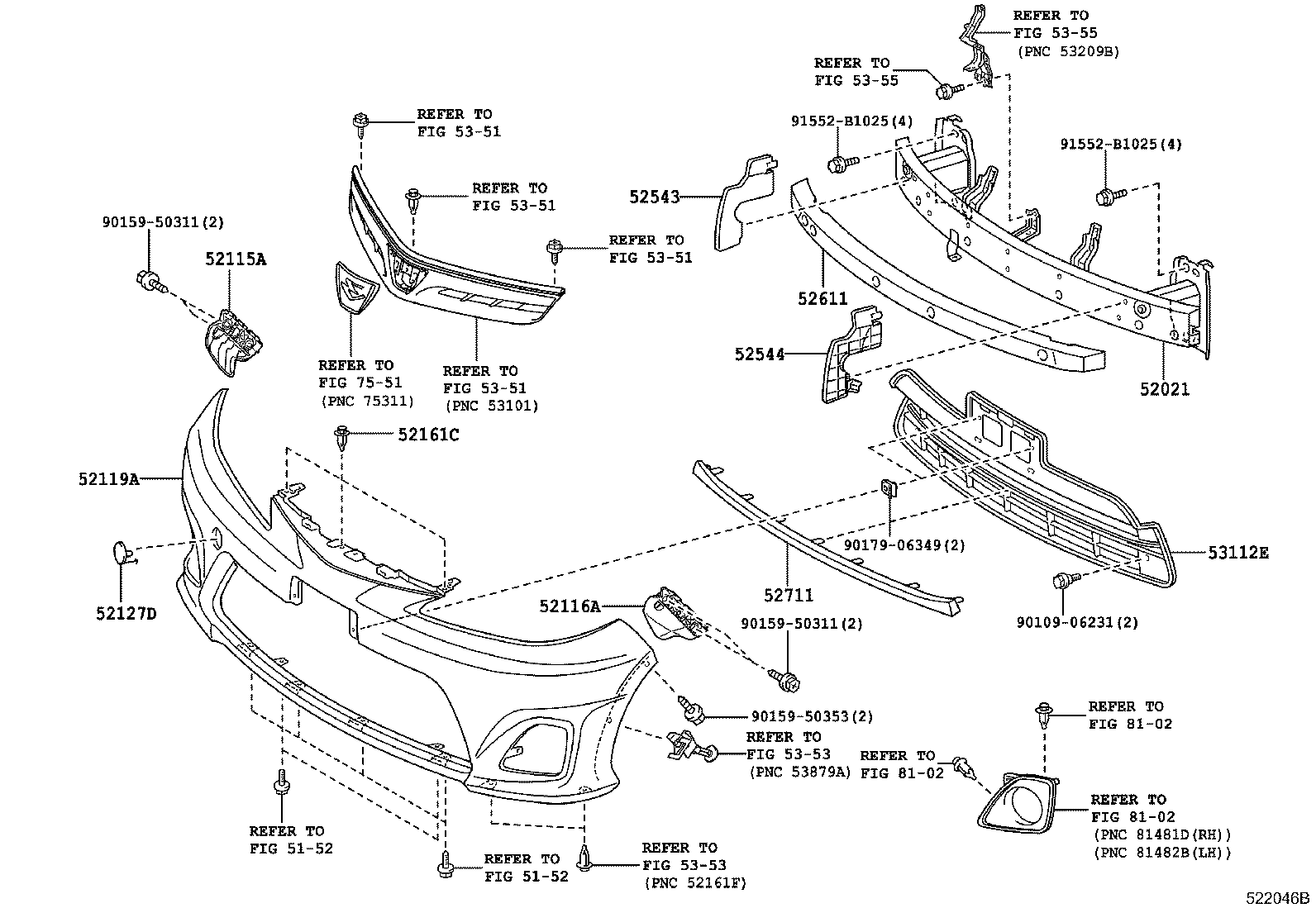  ESTIMA |  FRONT BUMPER BUMPER STAY