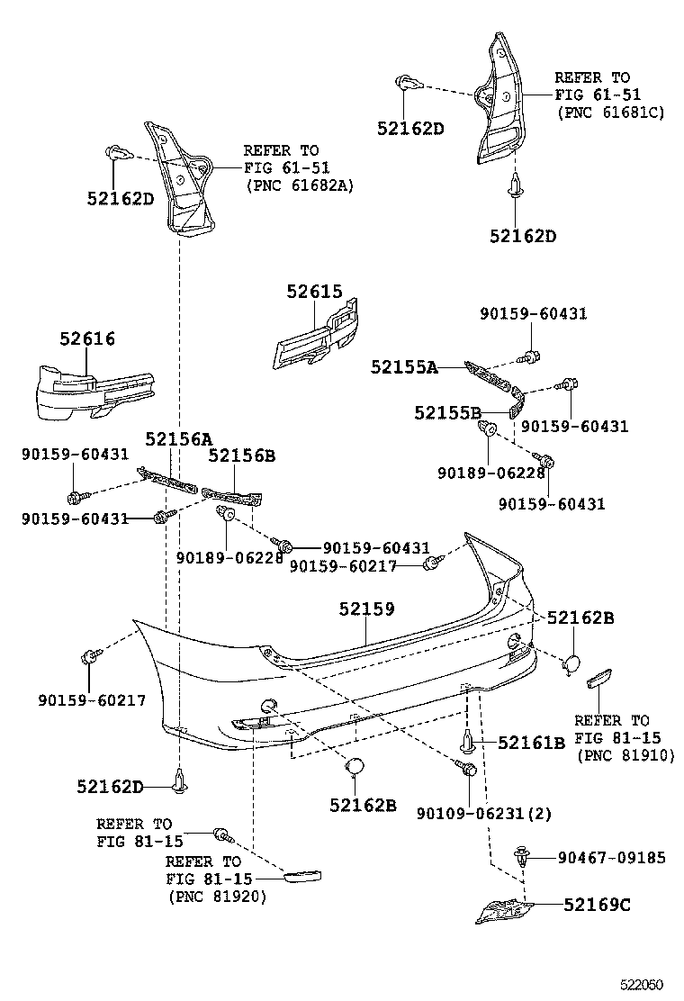  ESTIMA HYBRID |  REAR BUMPER BUMPER STAY