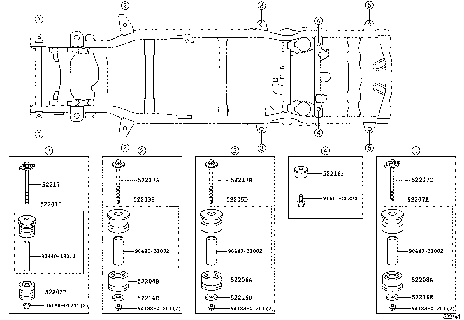  LAND CRUISER PRADO |  CAB MOUNTING BODY MOUNTING