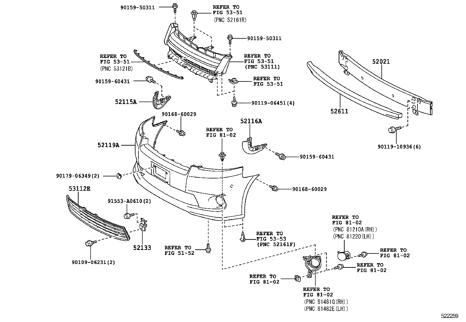  NOAH VOXY |  FRONT BUMPER BUMPER STAY