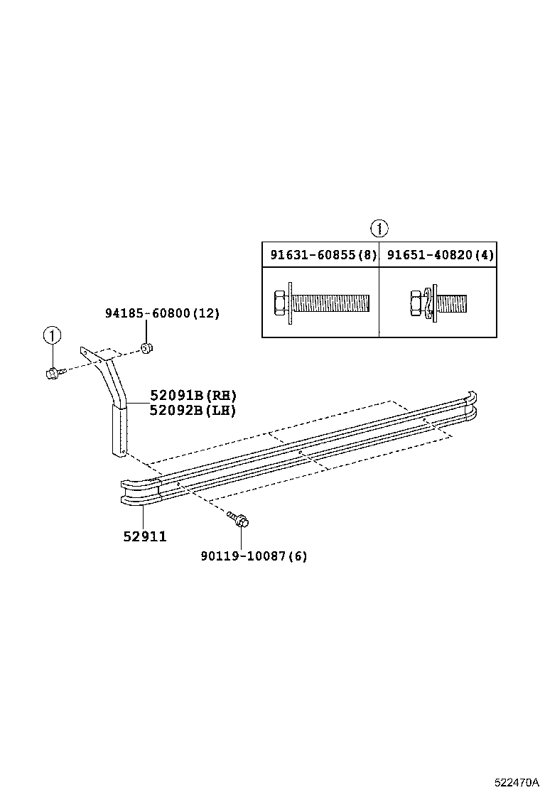  DYNA TOYOACE |  SIDE BUMPER BUMPER STAY