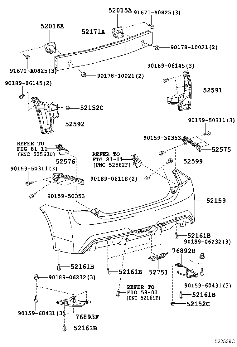  PRIUS |  REAR BUMPER BUMPER STAY
