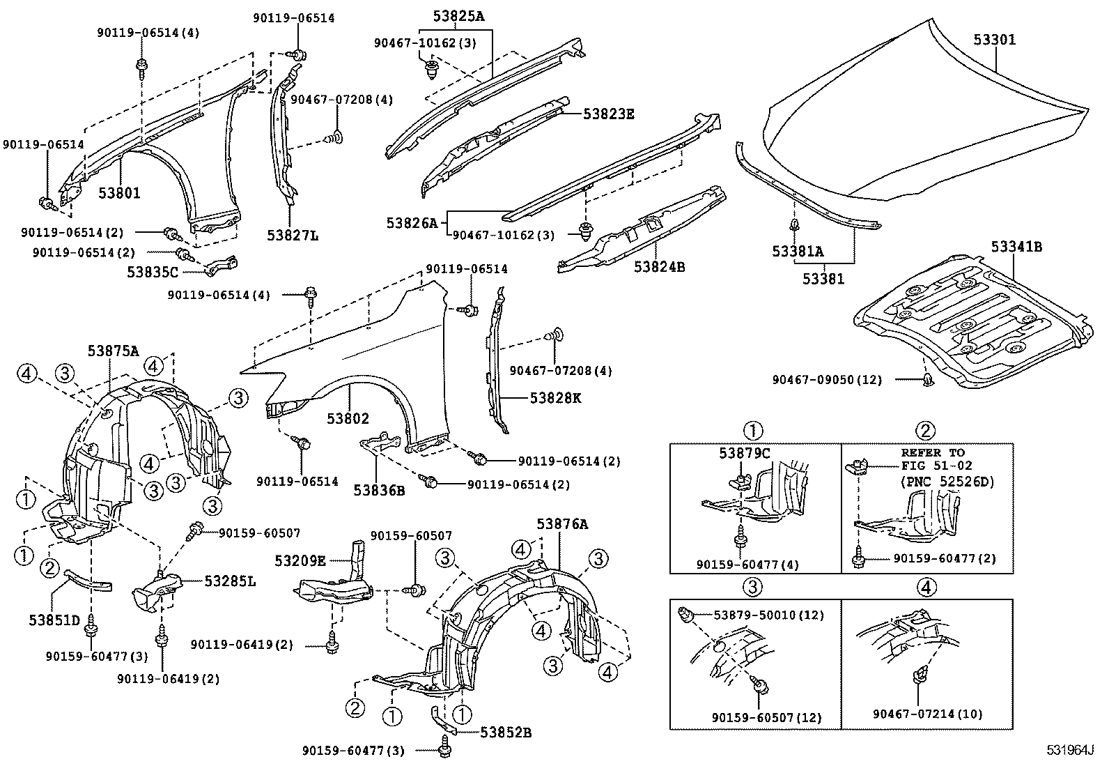  IS250 350 |  HOOD FRONT FENDER