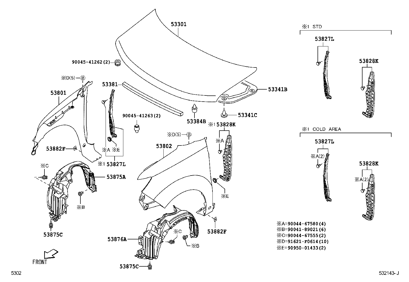  BB |  HOOD FRONT FENDER