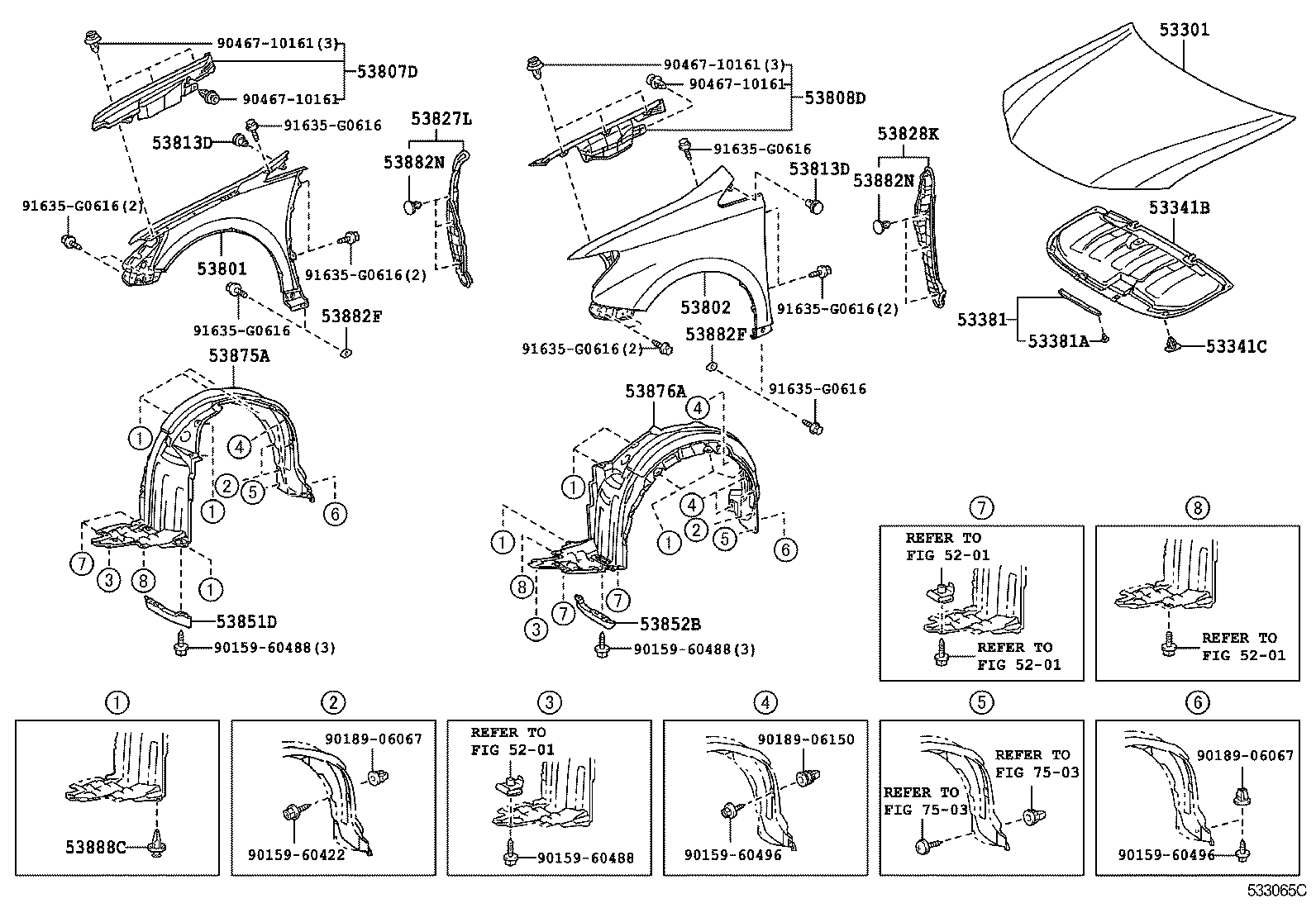  SAI |  HOOD FRONT FENDER