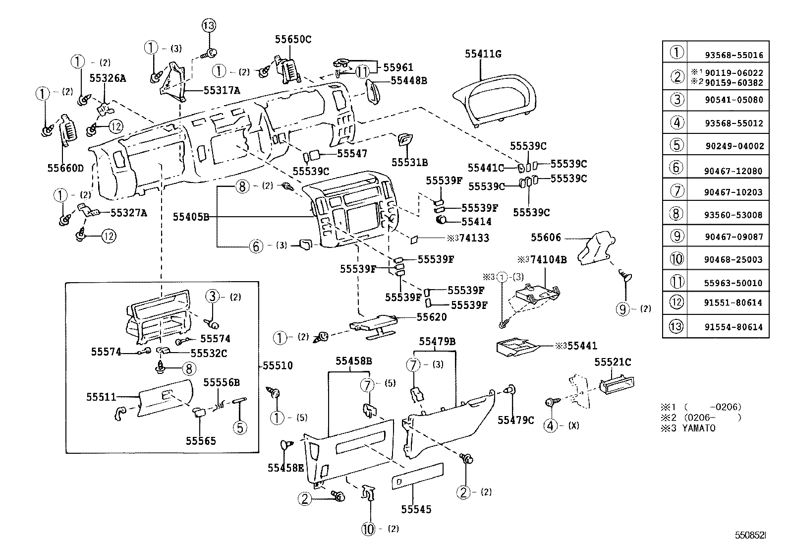  DYNA TOYOACE |  INSTRUMENT PANEL GLOVE COMPARTMENT