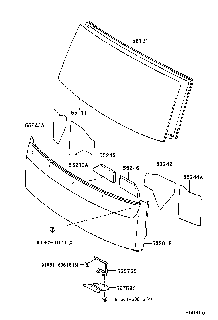  COASTER |  FRONT PANEL WINDSHIELD GLASS