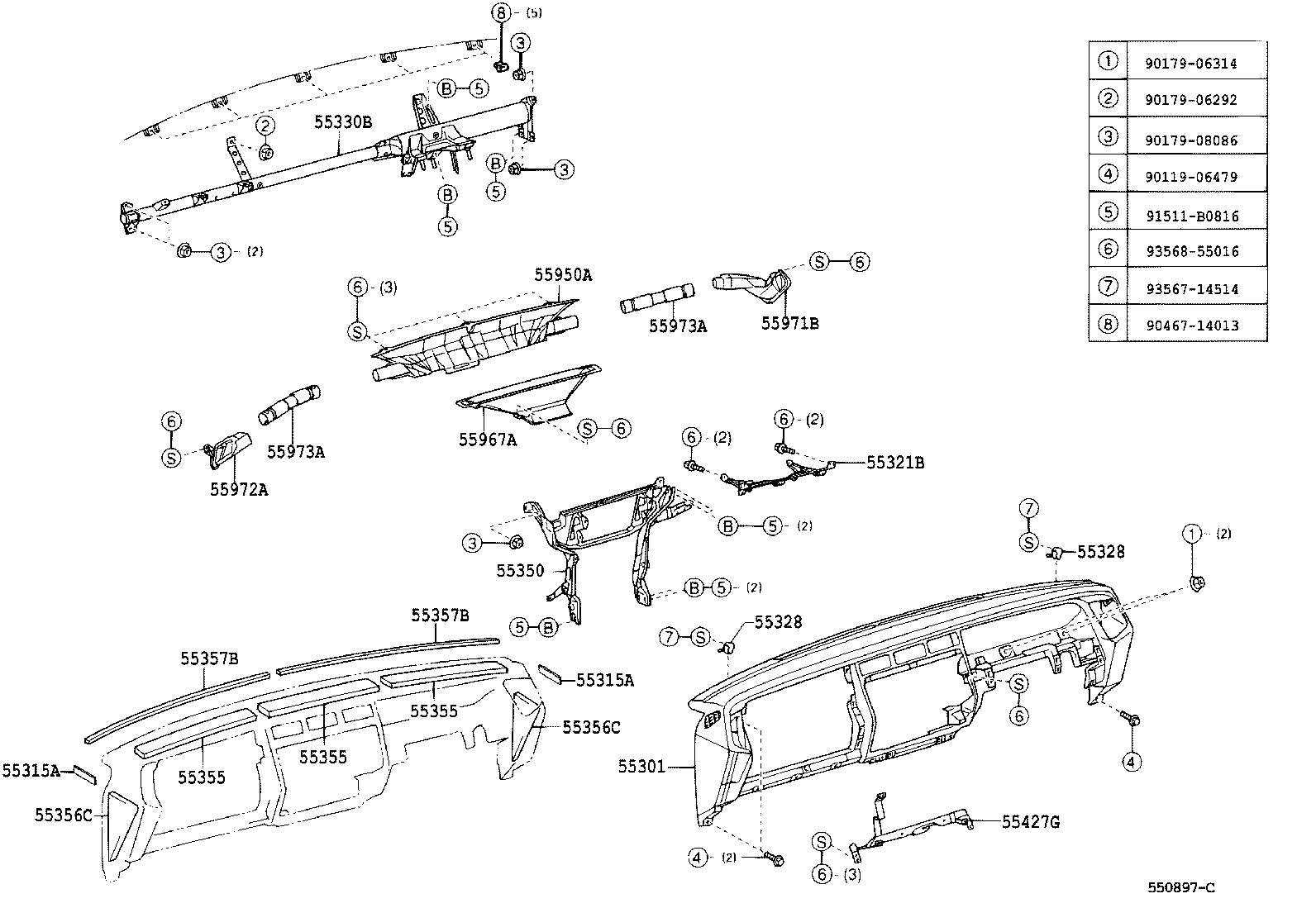  CROWN COMFORT SED |  INSTRUMENT PANEL GLOVE COMPARTMENT
