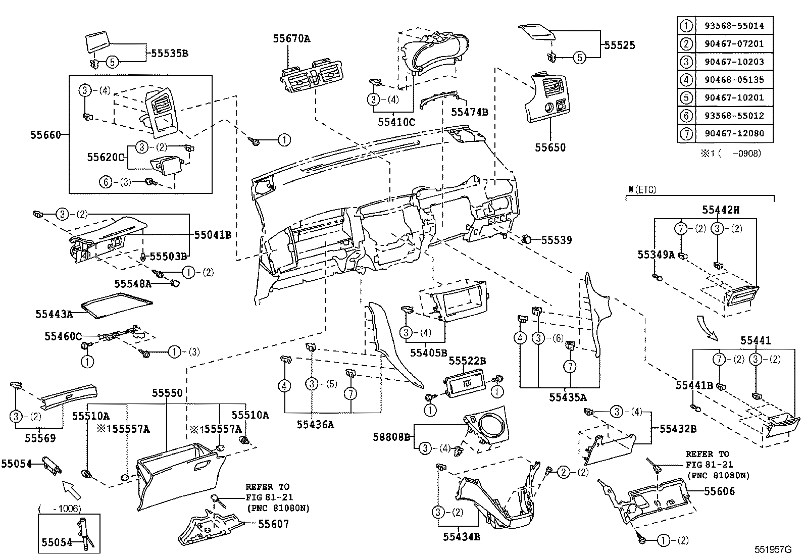  MARK X ZIO |  INSTRUMENT PANEL GLOVE COMPARTMENT
