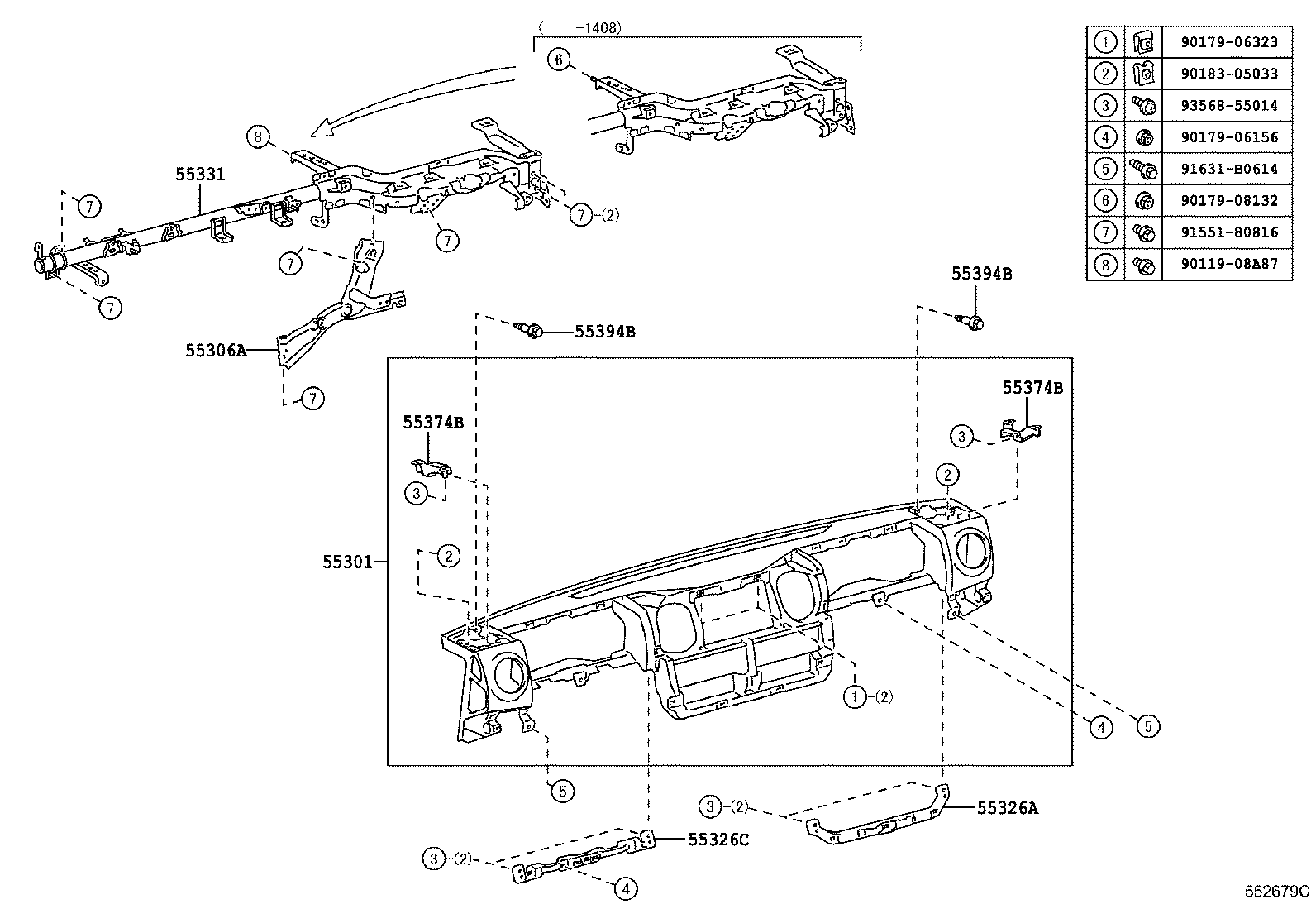  DYNA TOYOACE |  INSTRUMENT PANEL GLOVE COMPARTMENT