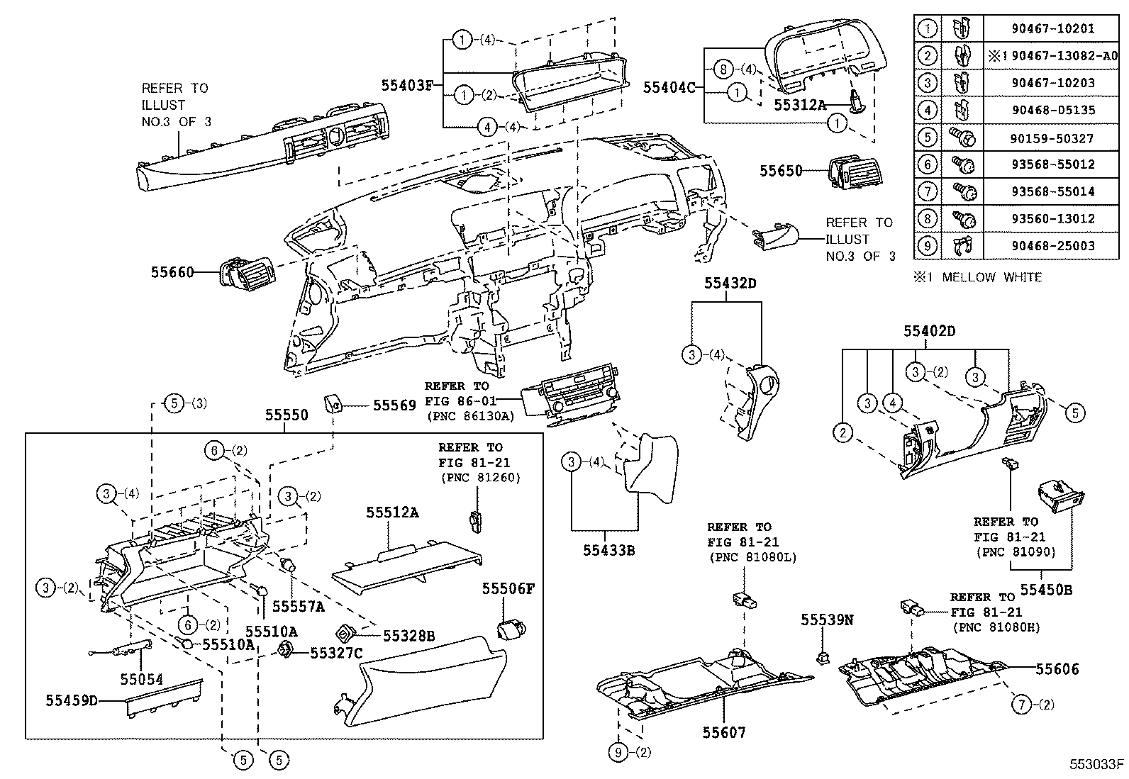  LS460 460L |  INSTRUMENT PANEL GLOVE COMPARTMENT
