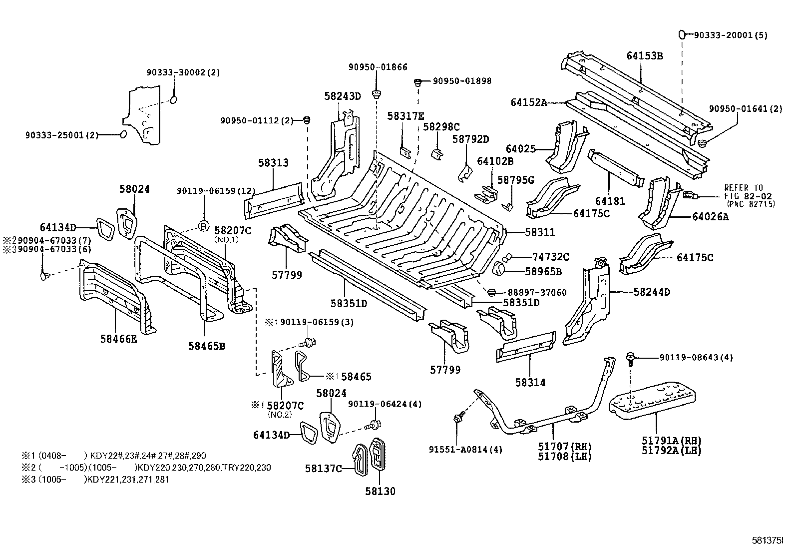  DYNA TOYOACE |  REAR FLOOR PANEL REAR FLOOR MEMBER