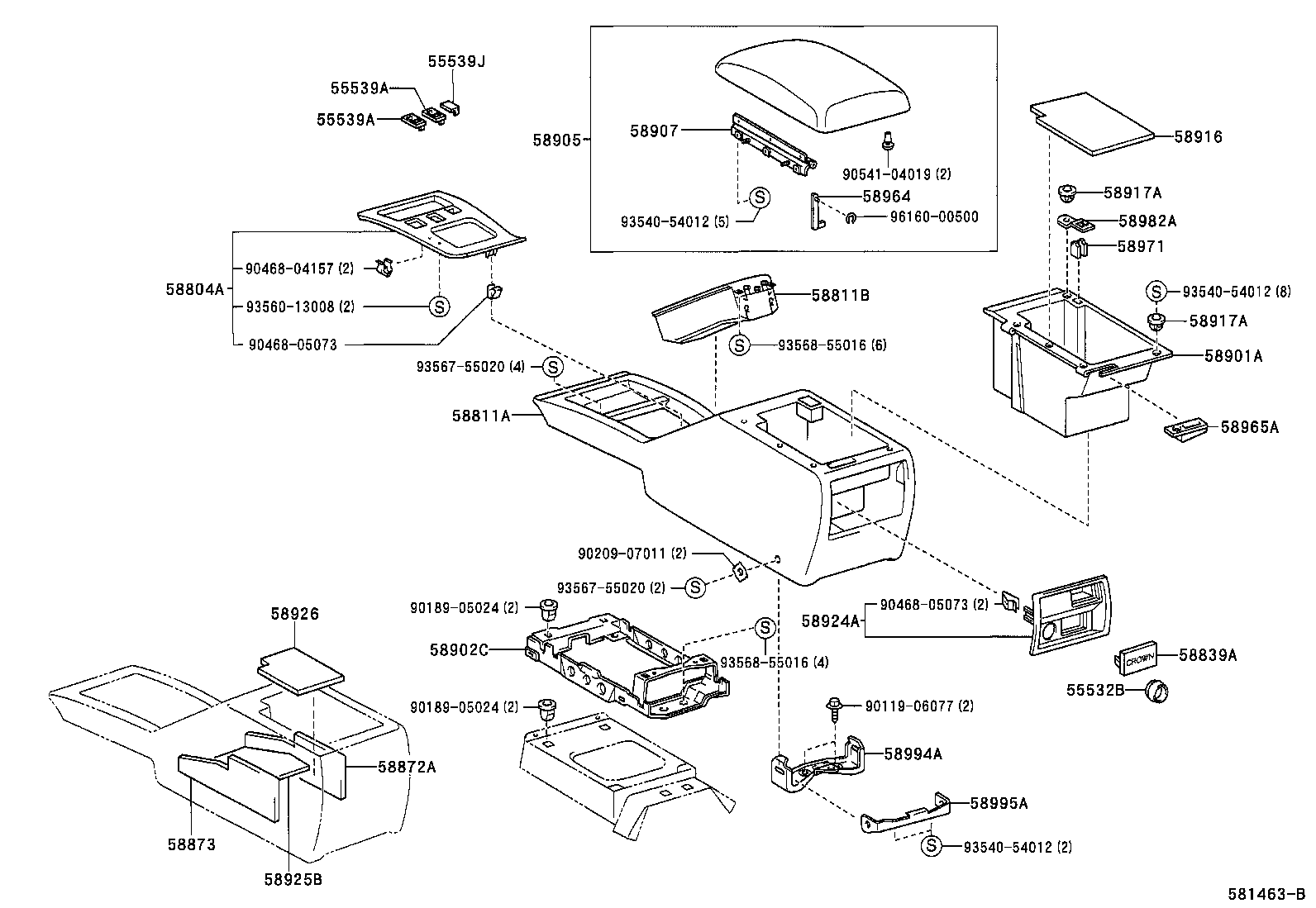 CROWN COMFORT SED |  CONSOLE BOX BRACKET