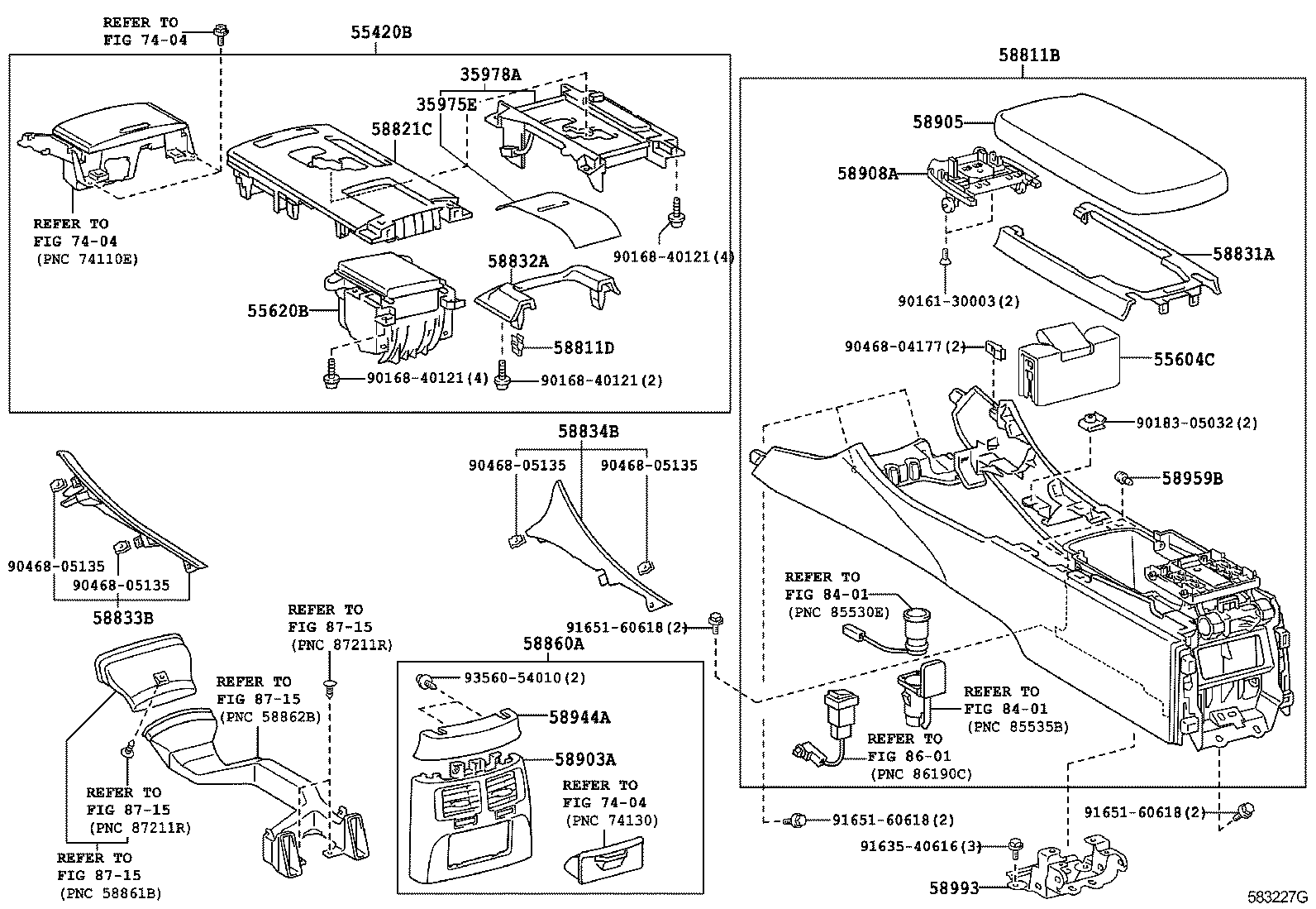  IS F |  CONSOLE BOX BRACKET